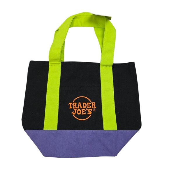 Four 2025 Trader Joes Multicolor Canvas Tote Bag Trick R Treat Halloween 81415 - Picture 2 of 13
